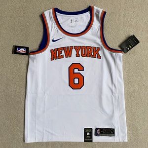 NY Knicks Kristaps Porzingis Nike White Swingman